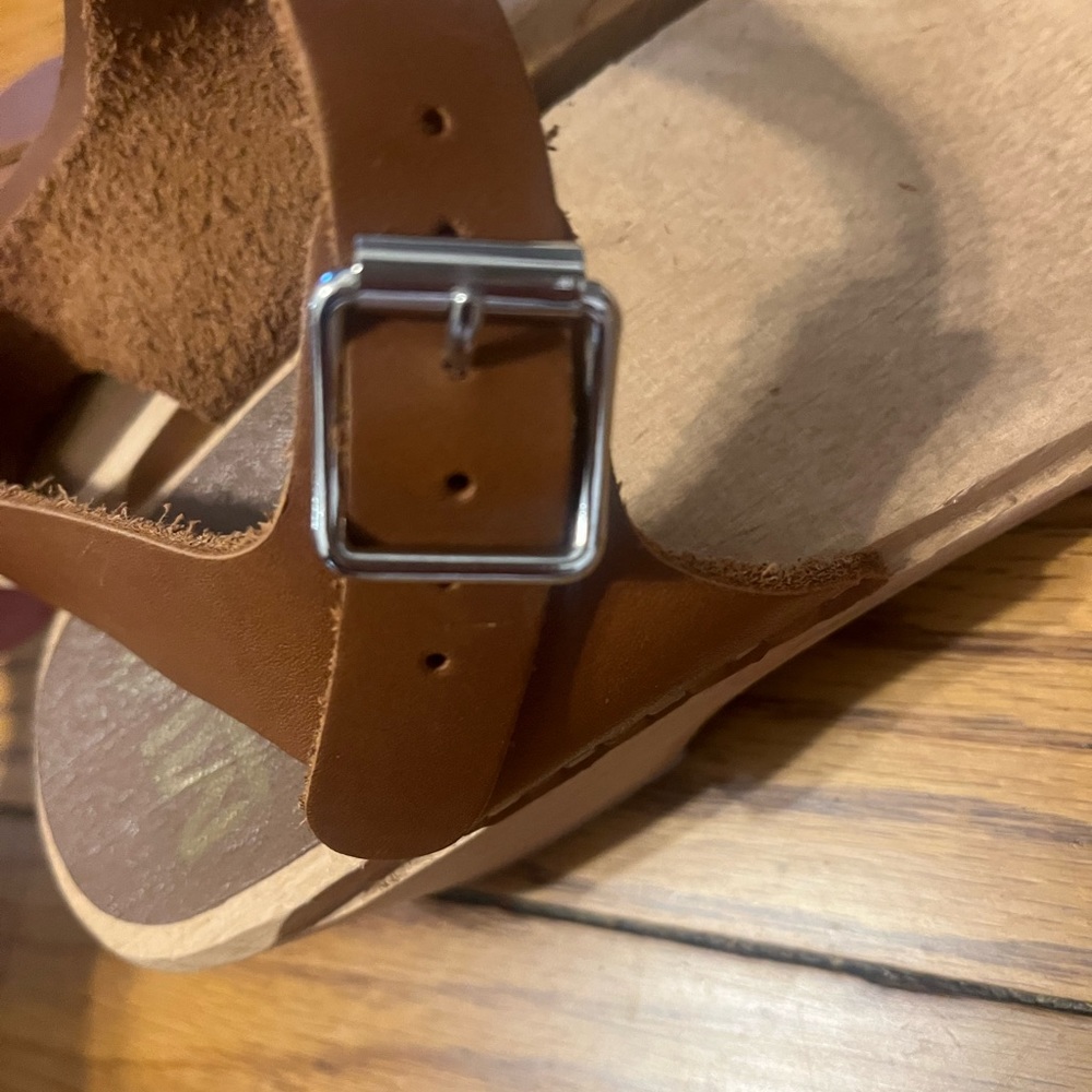 MIA Anna Mule Leather and Wood Clogs - Picture 4 of 8